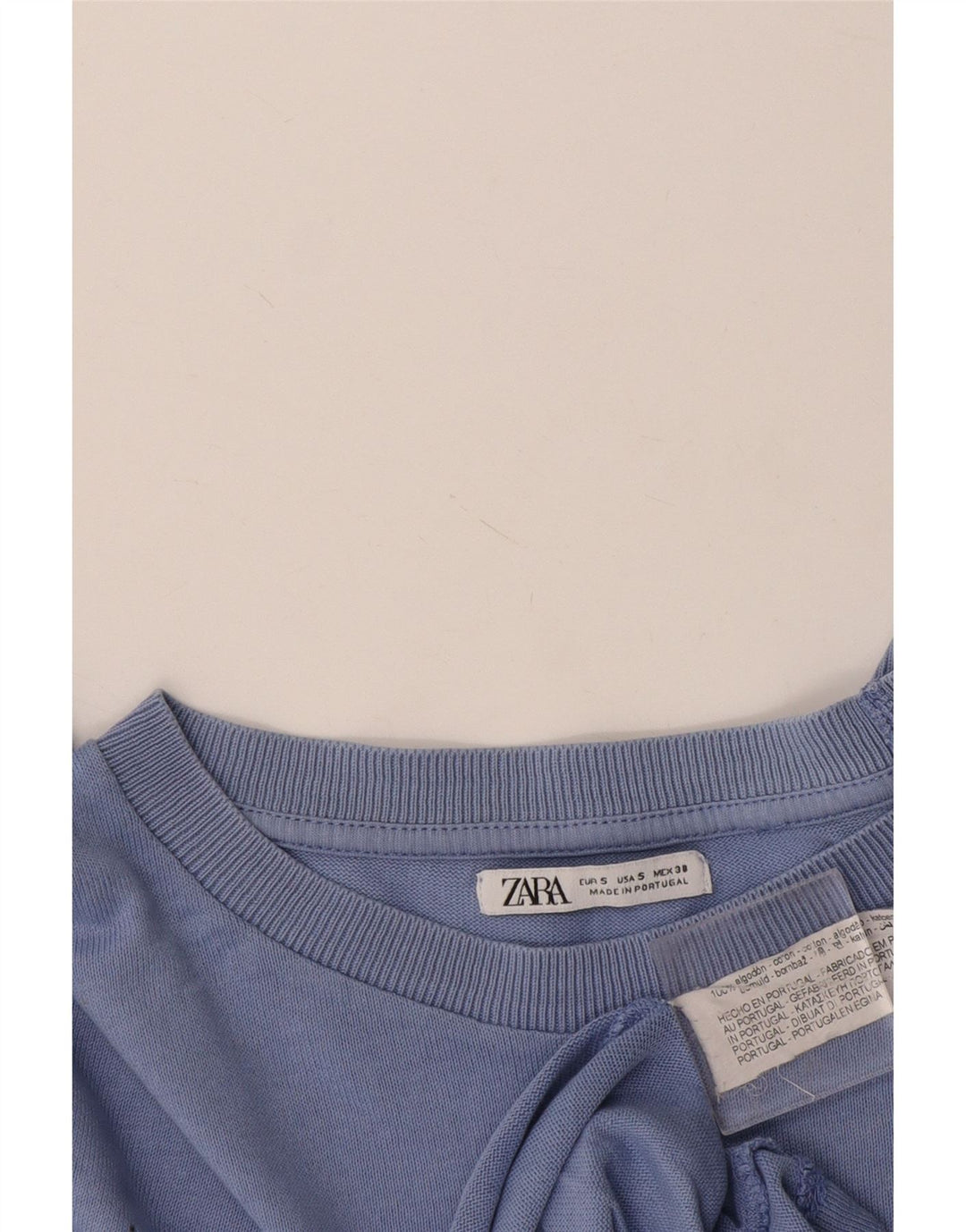 Zara Herren T-Shirt Top Small Blau Baumwolle