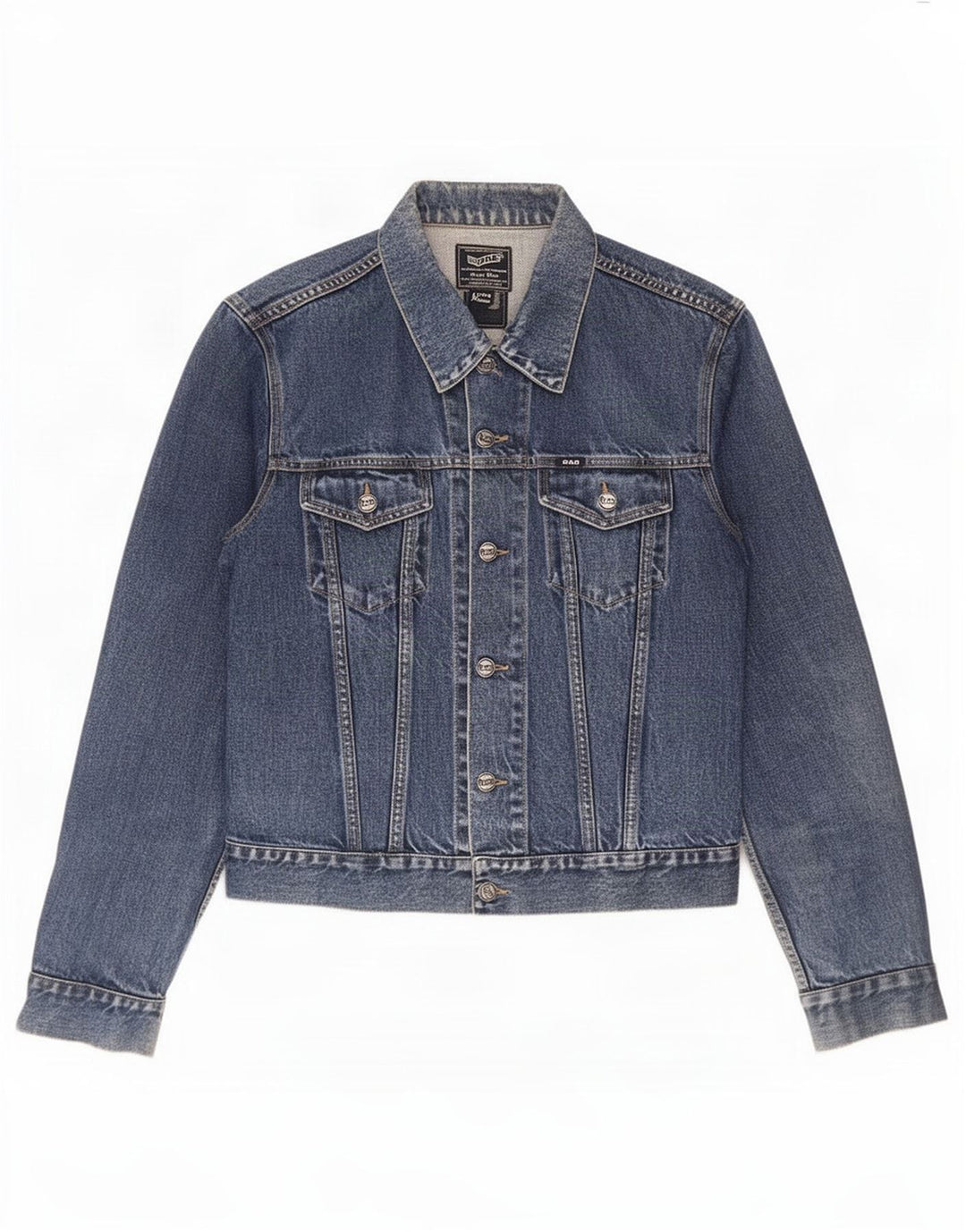Gas Herren Jeansjacke UK 38 Mittelblaue Baumwolle