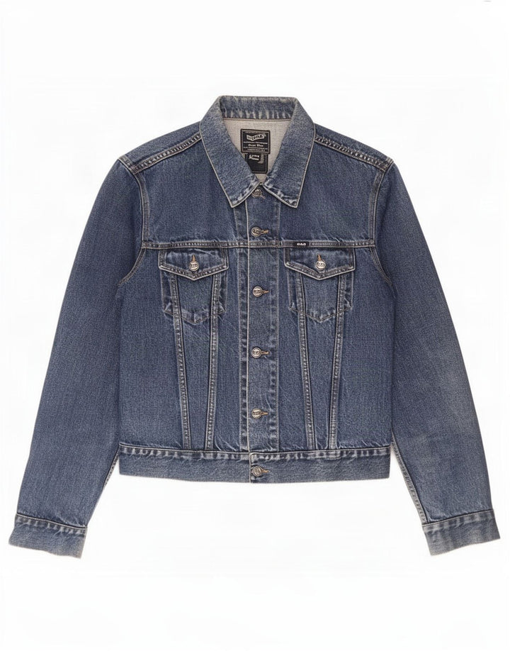 Gas Herren Jeansjacke UK 38 Mittelblaue Baumwolle