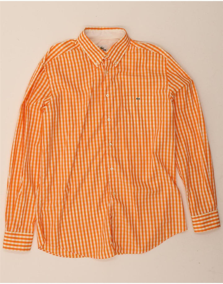 Lacoste Herrenhemd Größe 42 Large Orange Gingham