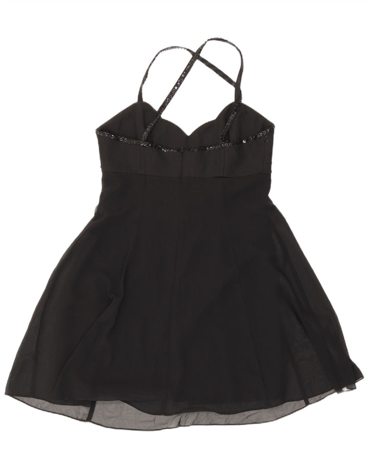 Charlotte Halton Mini-Neckholder-Kleid für Damen, UK 12, Mittelschwarz, Polyester