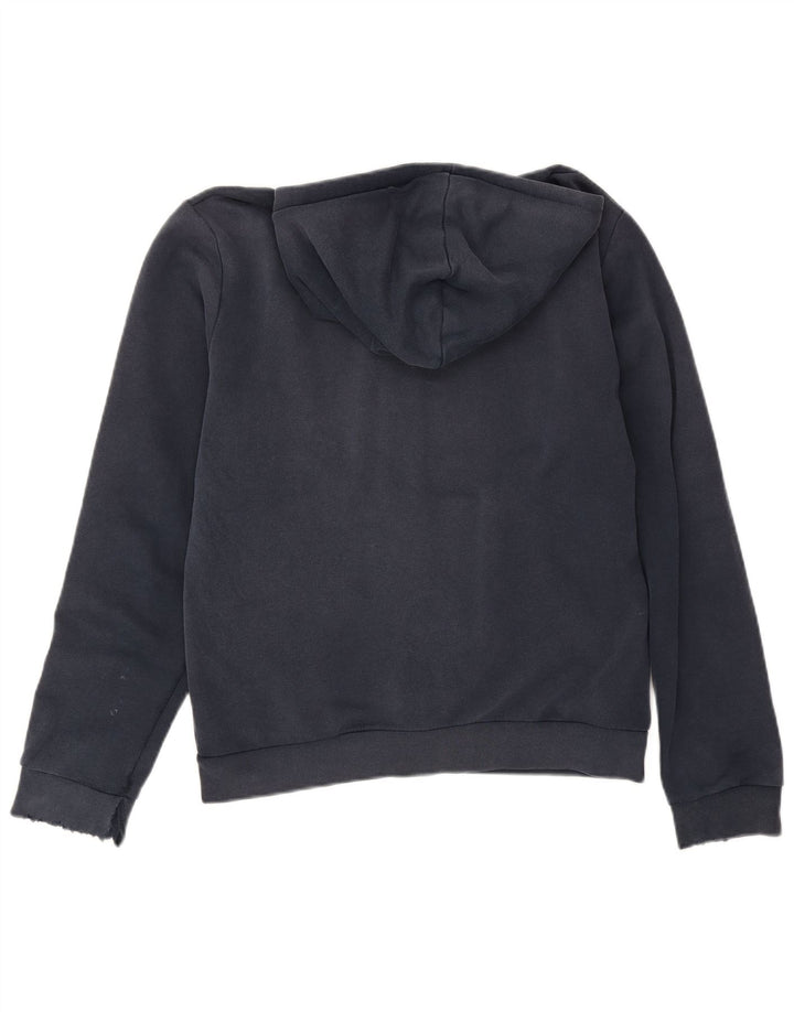 Zara Herren-Kapuzenpullover mit Reißverschluss, mittlere marineblaue Baumwolle