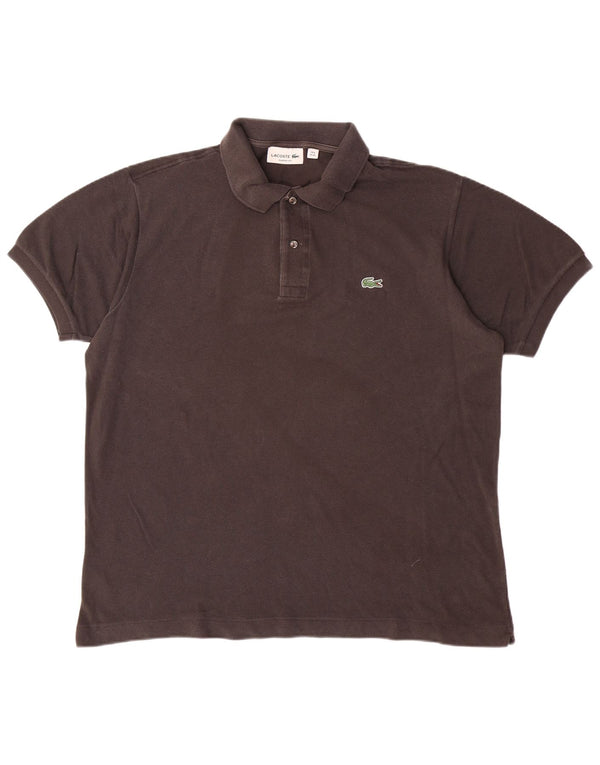 Lacoste Herren-Poloshirt mit klassischer Passform, Größe 6 XL, schwarze Baumwolle