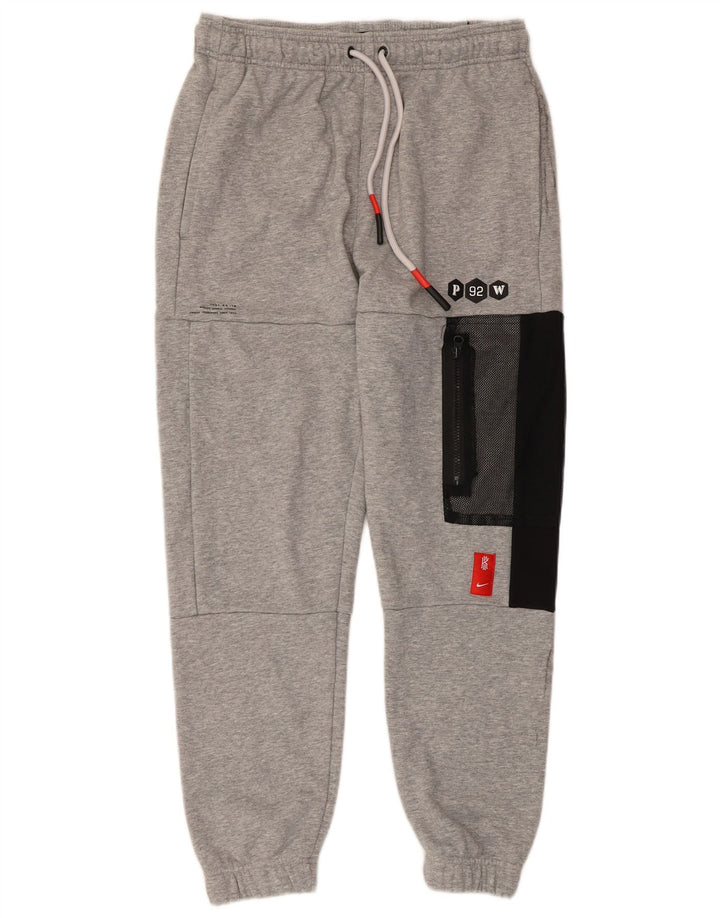 Nike Herren-Trainingshose und Jogger, mittelgraue Colourblock-Baumwolle