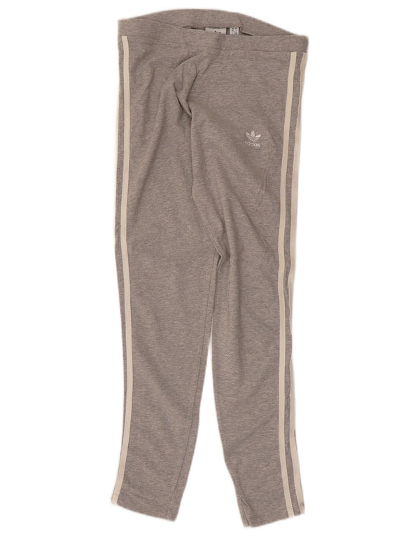 Adidas Damen Leggings UK 10 Small Graue Baumwolle