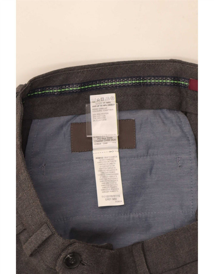 Marks & Spencer Slim-Anzughose für Herren, W32, L33, grau, Polyester