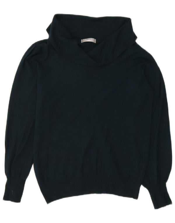 Marks & Spencer Damen-Pullover mit Schalkragen, Gr. 40, Größe L, grüne Viskose