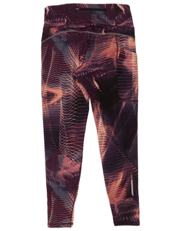 Crivit Womens Crop Leggings UK 12/14 Medium Purple Geometrisch