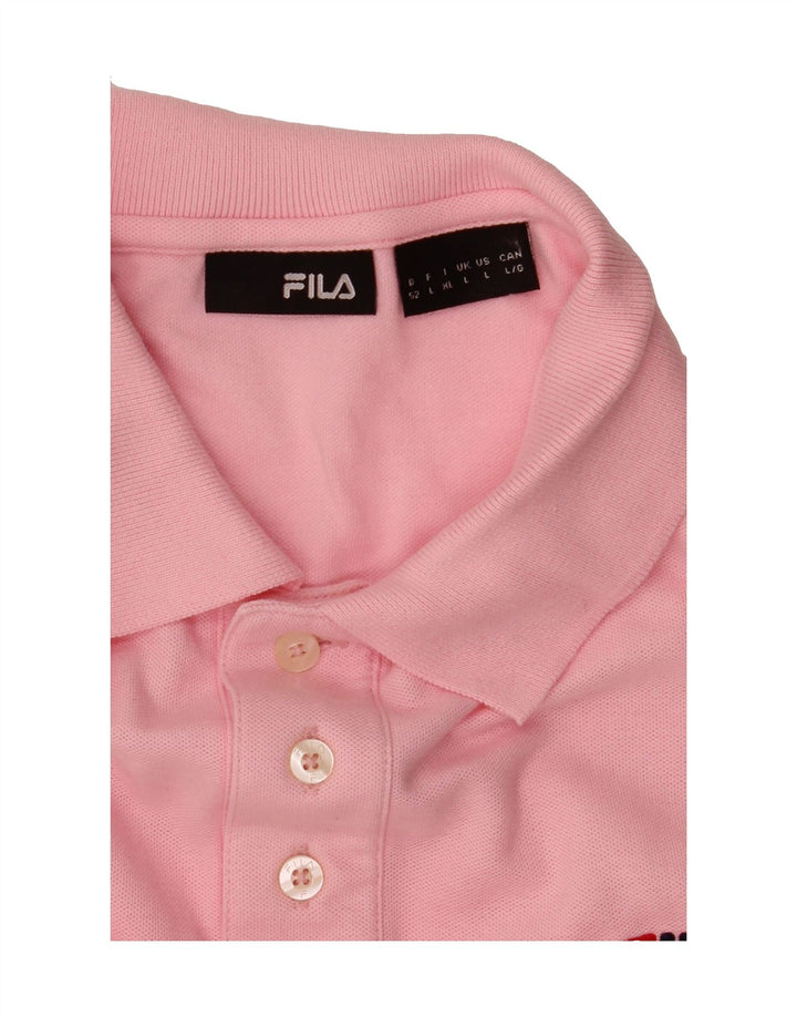 FILA Mens Polo Shirt Large Pink Cotton Vintage Fila and Second-Hand Fila from Messina Hembry 