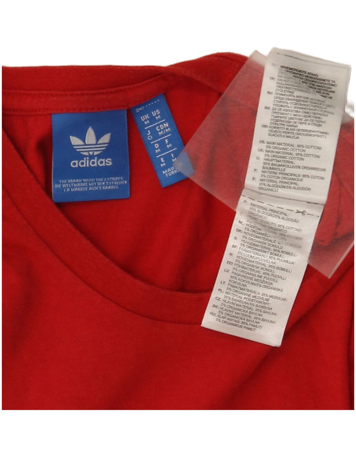 Adidas Herren Grafik-T-Shirt aus mittelroter Baumwolle