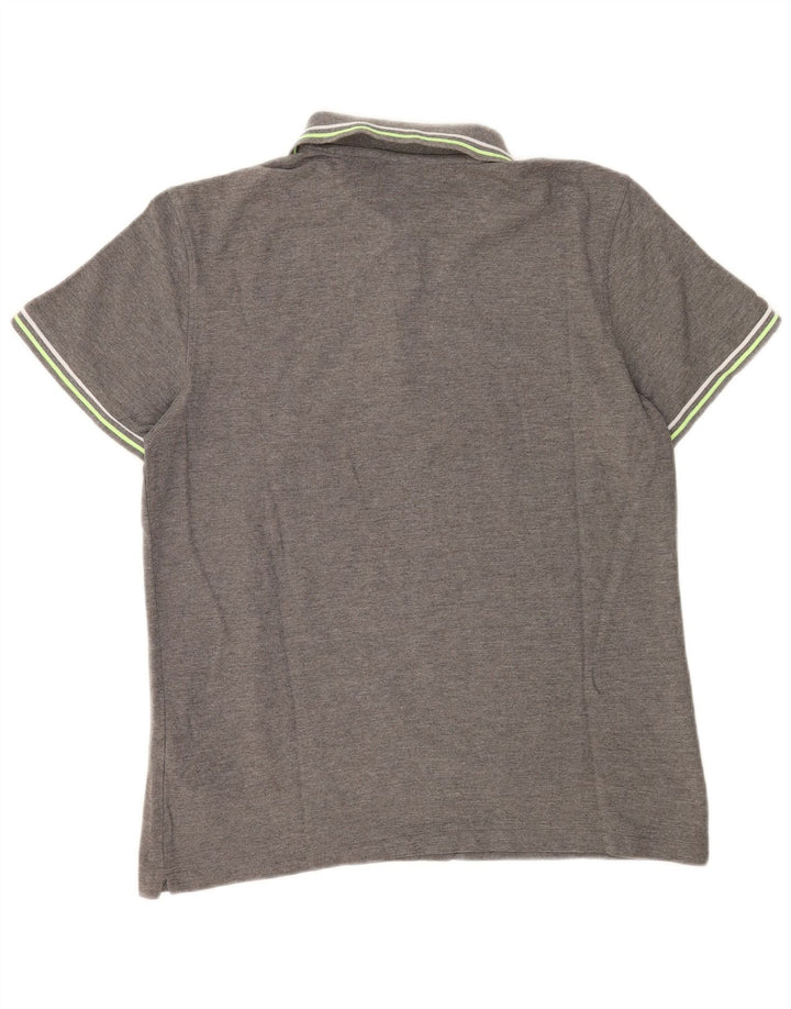 Lotto Herren-Poloshirt, groß, grau gestreift, Baumwolle