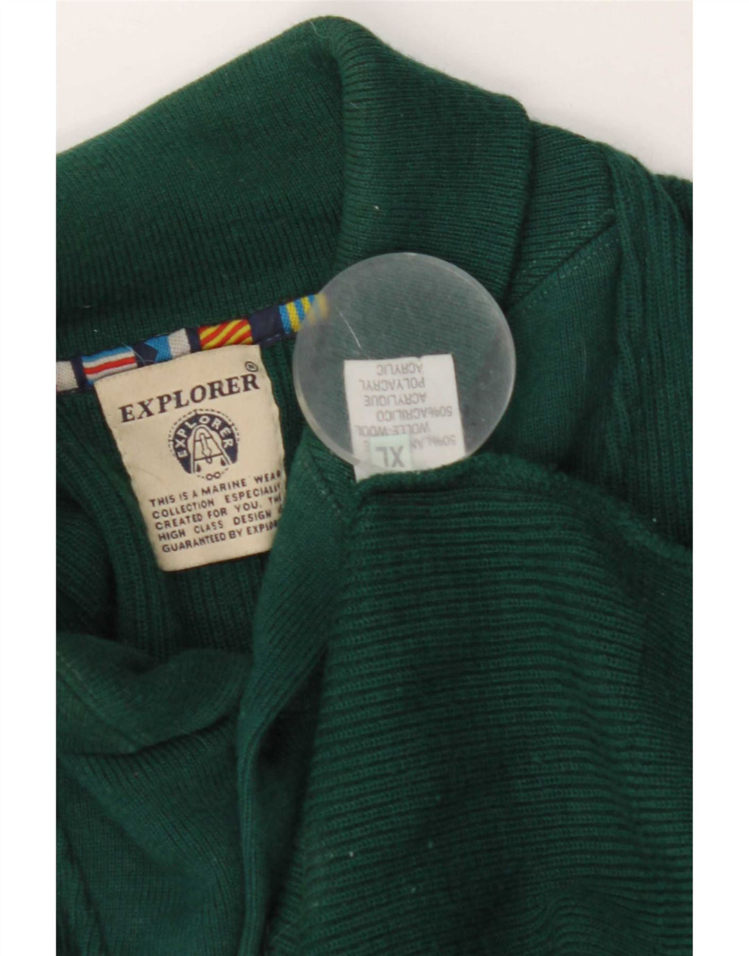 Explorer Herren-Pullover mit Schalkragen, XL, grüne Wolle