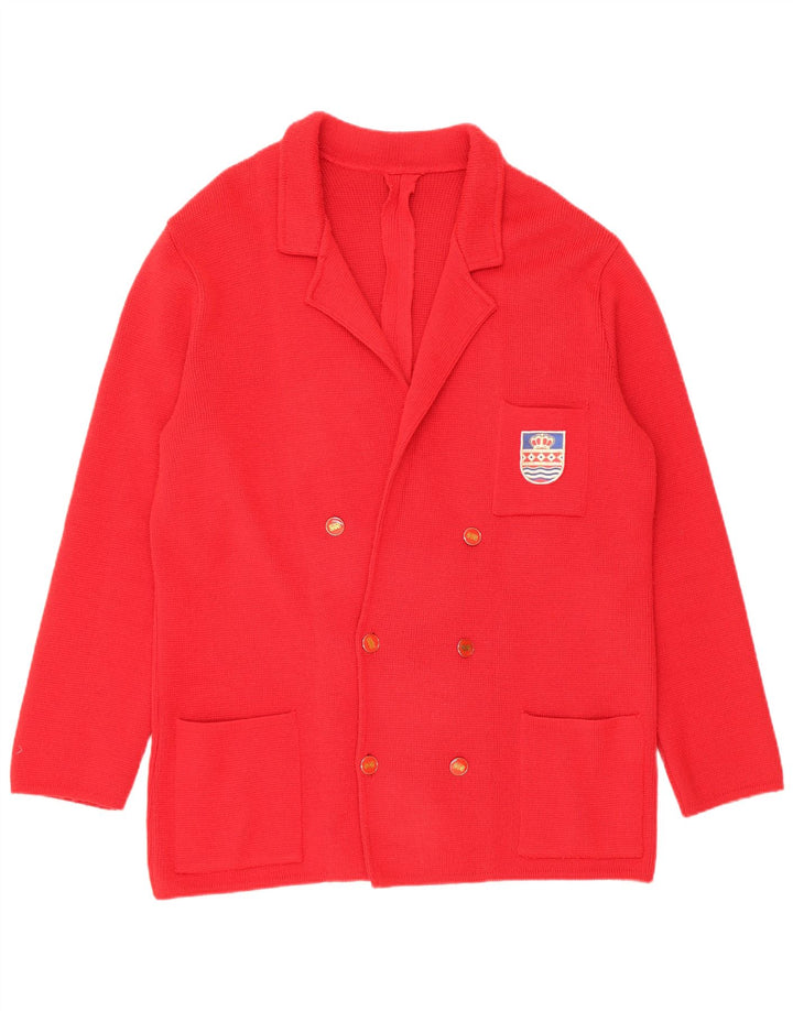 Vintage Damen Zweireihige Blazerjacke UK 16 Groß Rot