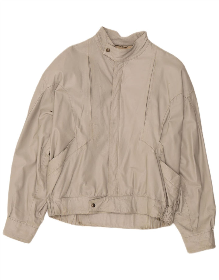 Moda Italiana Herren Lederjacke IT 48 Medium Beige Leder