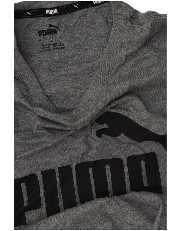 Puma Herren Grafik T-Shirt Top Large Grau