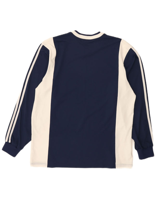 Adidas Mens Regular Fit Top Long Sleeve XL Navy Blue Colourblock Sports