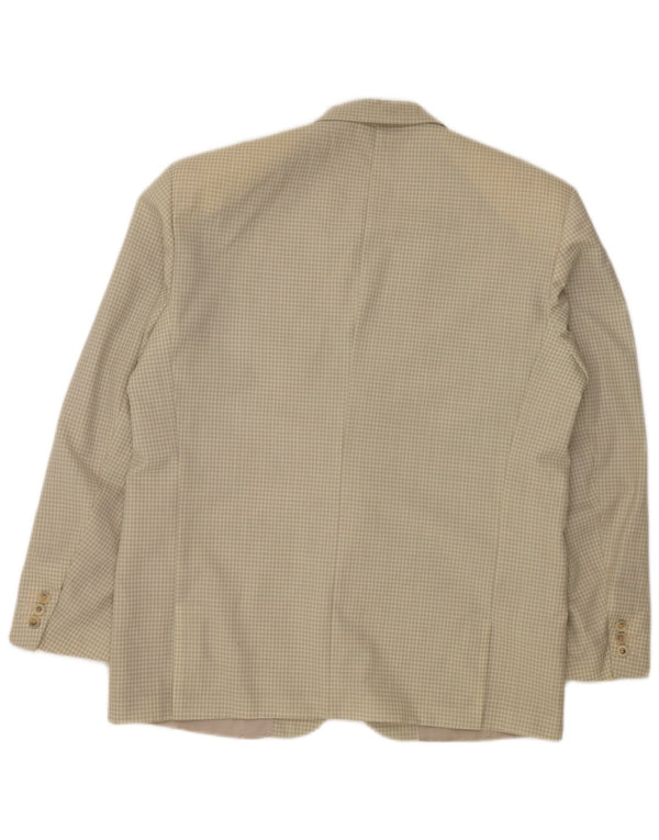 Chelsea Herren-Blazer mit 2 Knöpfen, IT 54 2XL, beige Gingham-Schurwolle