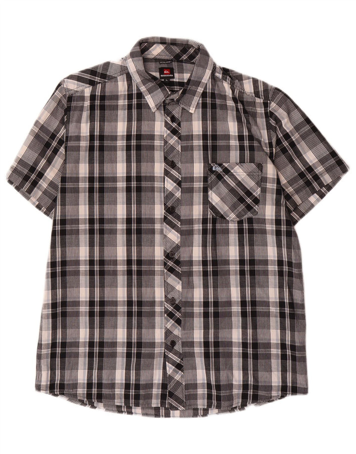 Quiksilver Herren-Kurzarmhemd, groß, schwarz, kariert, Baumwolle