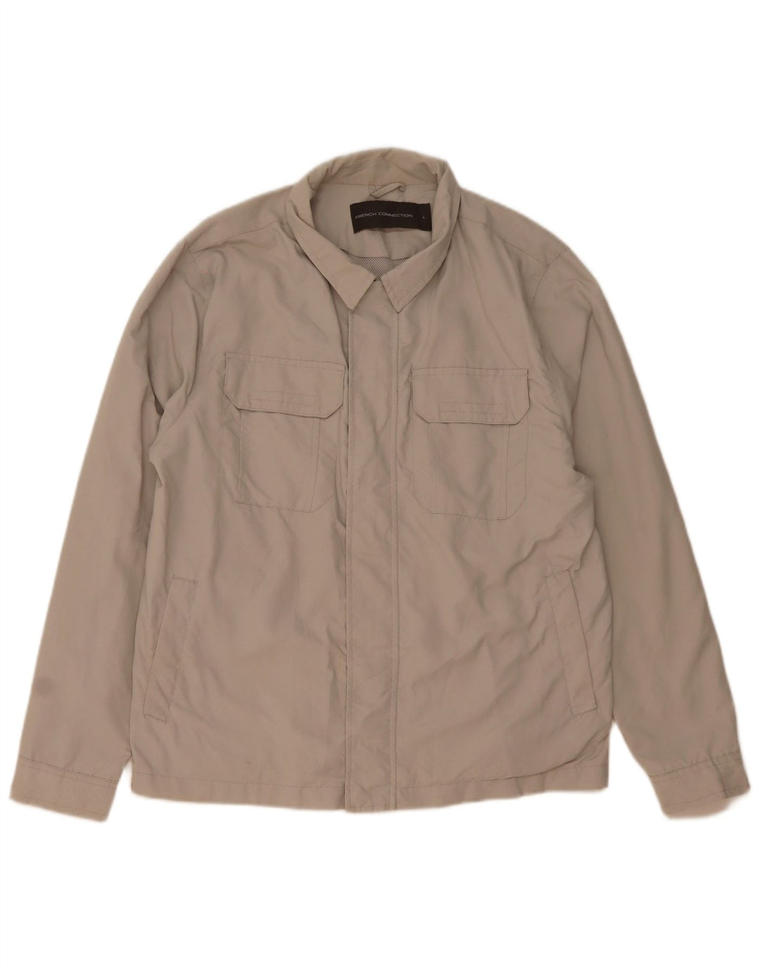French Connection Herren-Utility-Jacke UK 40 Large Beige Polyamid