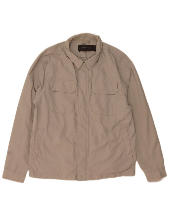 French Connection Herren-Utility-Jacke UK 40 Large Beige Polyamid