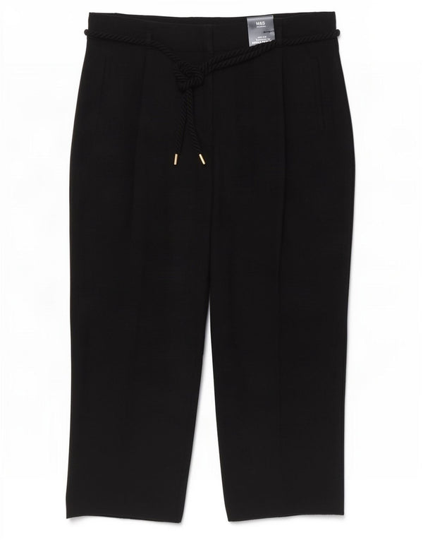 Marks & Spencer Damen Tapered Cropped-Hose UK 14 Large W32 L25 Schwarz