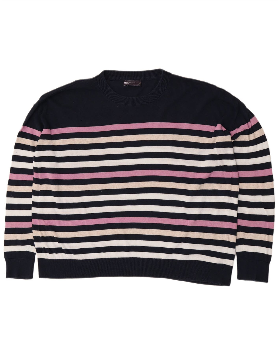 Marks & Spencer Damen-Pullover mit Rundhalsausschnitt, Gr. 18, XL, Mehrfarbig