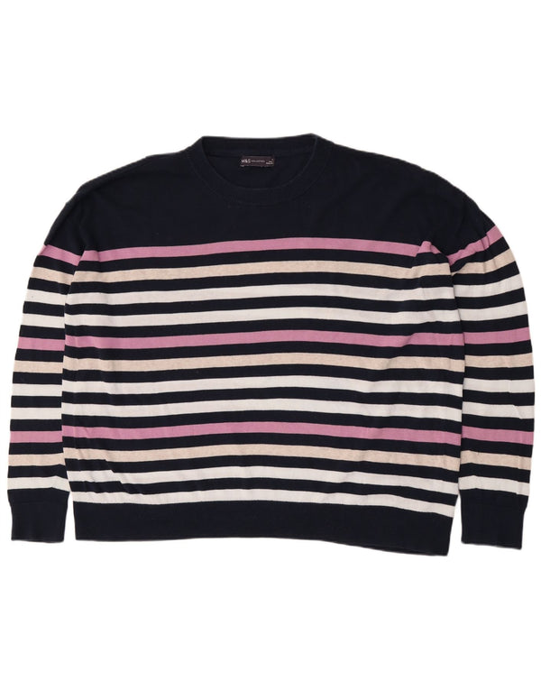 Marks & Spencer Damen-Pullover mit Rundhalsausschnitt, Gr. 18, XL, Mehrfarbig
