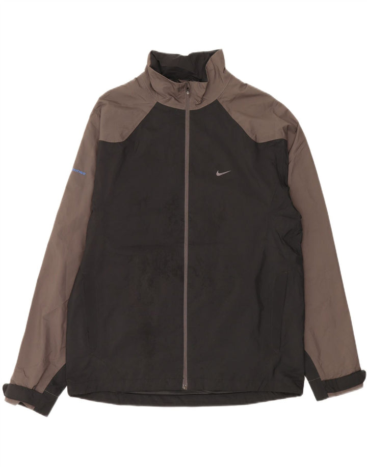 Nike Herren-Regenjacke mit Grafik, UK 39/41, Mittelschwarzes Colourblock-Polyester