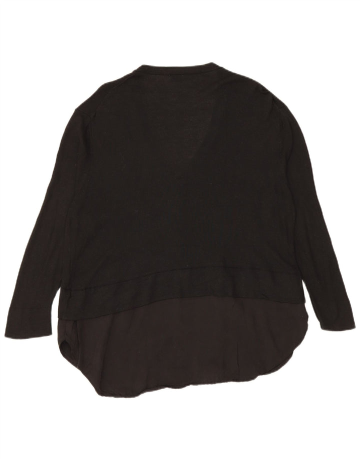 Zara Damen Longline Cardigan Pullover UK 14 Medium Schwarz