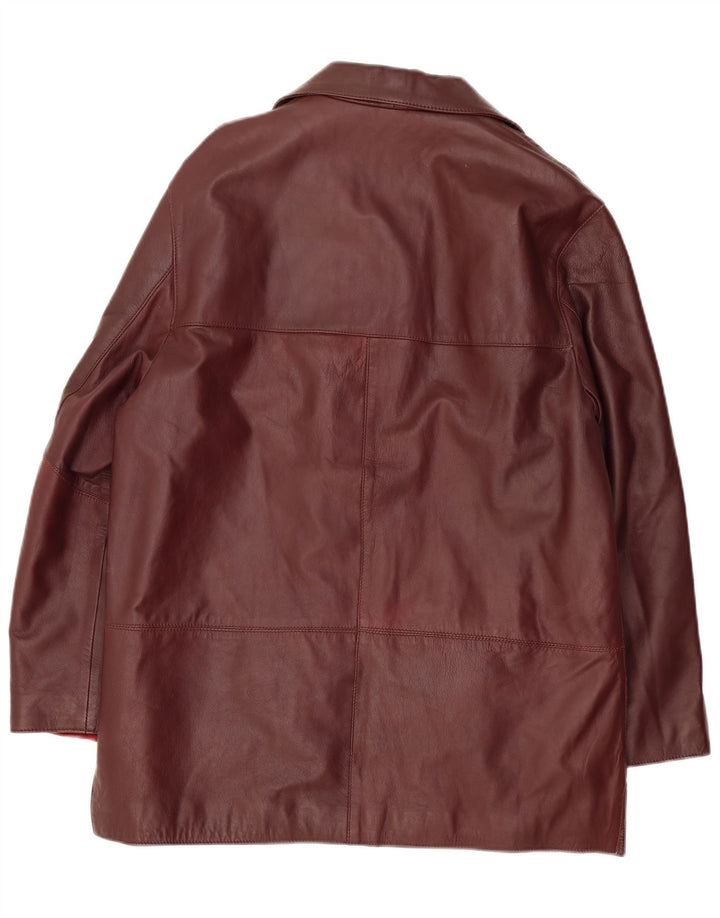 Vintage Damen Lederjacke IT 50 XL Burgunderrotes Leder