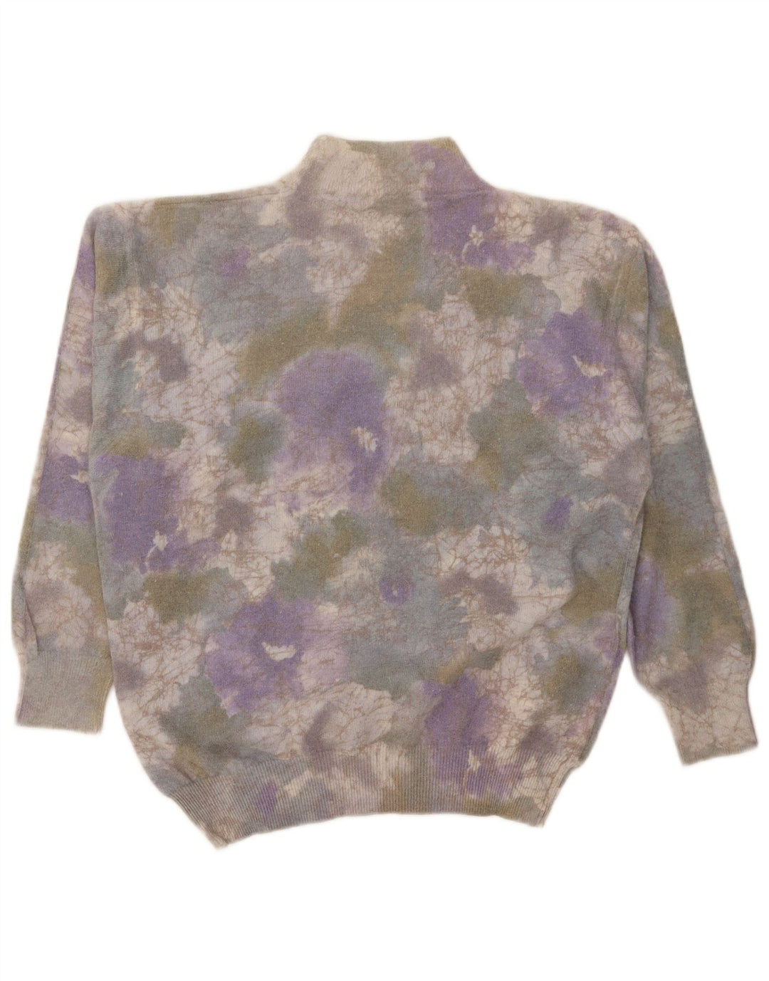 Vintage Damen Rollkragenpullover Pullover UK 14 Groß Mehrfarbig Tie Dye