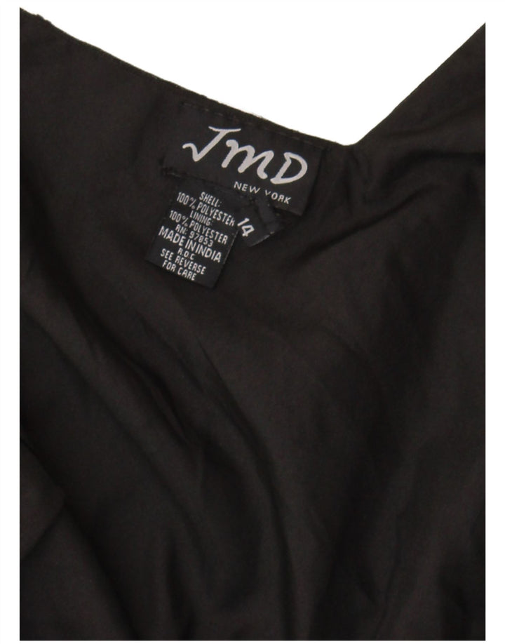 JMD Damen Asymmetrisches Slip-Kleid UK 12 Mittelschwarzes Polyester