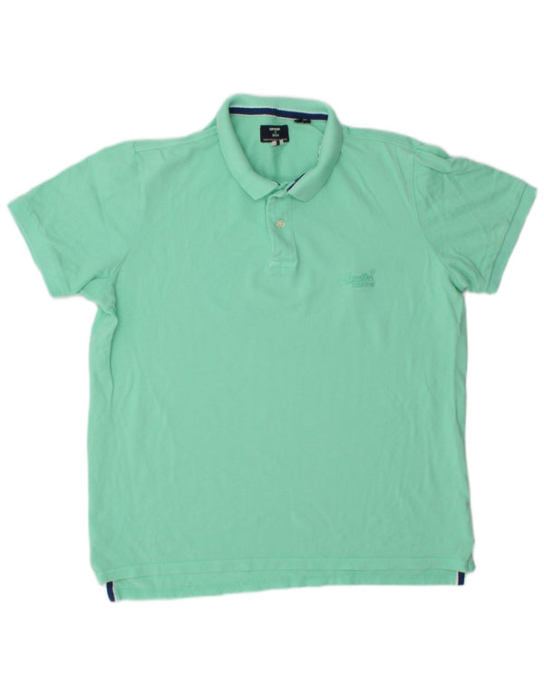 Superdry Herren-Poloshirt XL aus grüner Baumwolle