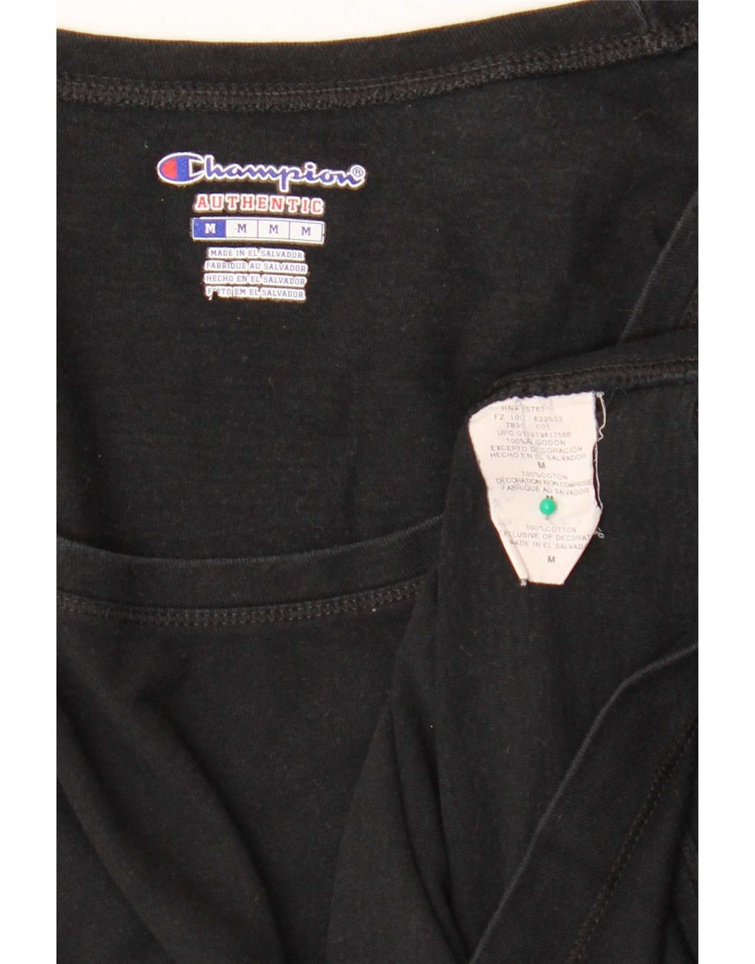 Champion Damen Top Langarm UK 12 Medium Schwarz Baumwolle
