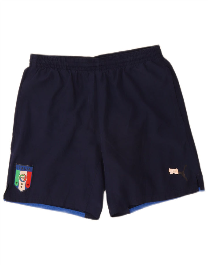 Puma Herren Italia Graphic Sport Shorts Small Marineblau Polyester