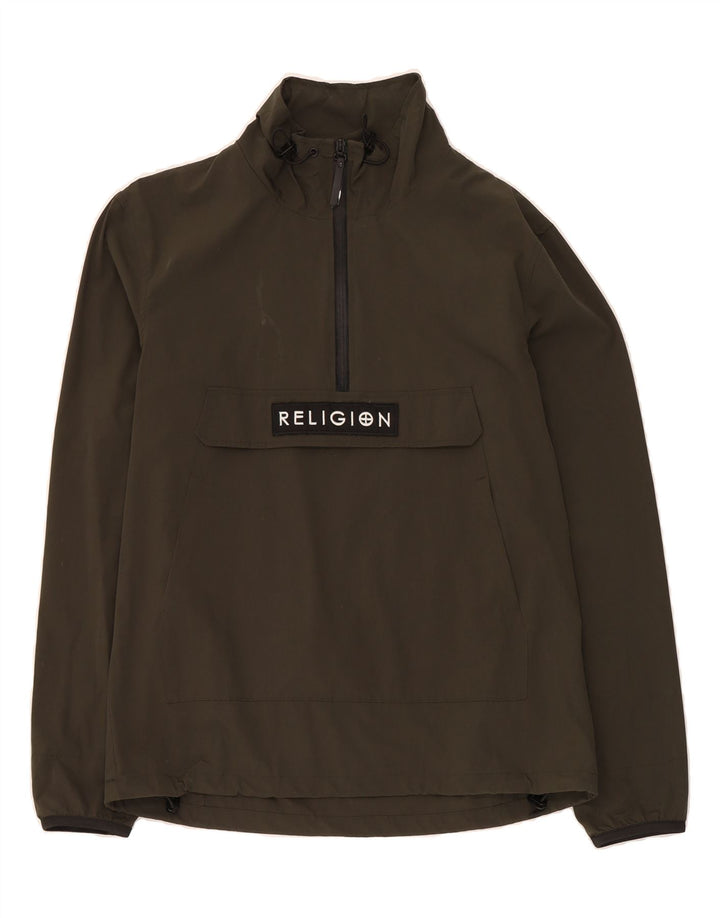 RELIGION Mens Graphic Anorak Jacket UK 36 Small Green Vintage Religion and Second-Hand Religion from Messina Hembry 
