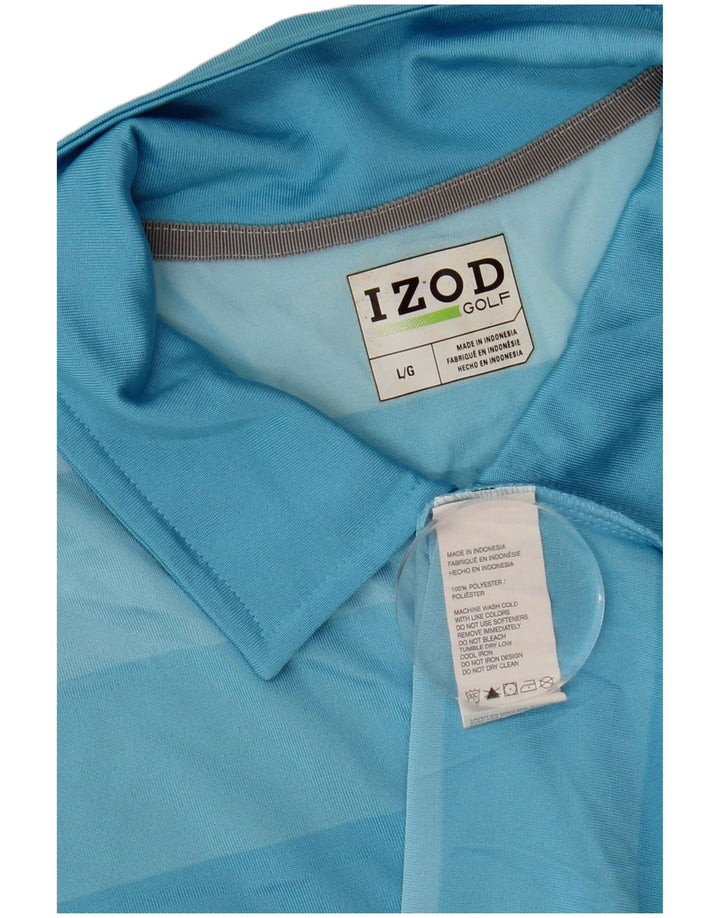 Izod Herren-Poloshirt, groß, blau gestreift, Polyester