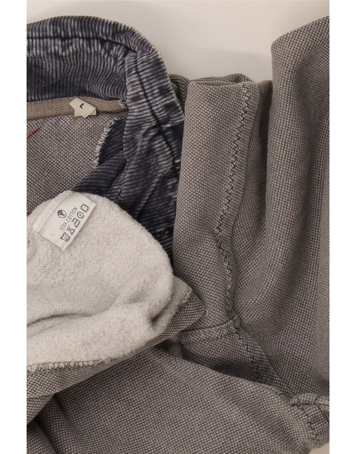 Fat Face Herren-Sweatshirt mit Reißverschluss am Hals, groß, aus grauer Baumwolle