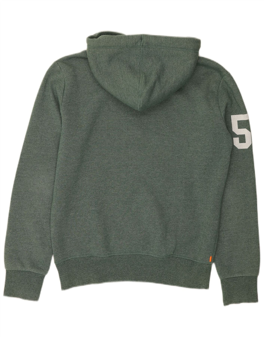 SUPERDRY Herren-Kapuzenpullover mit Grafik, mittelgrün gesprenkelte Baumwolle