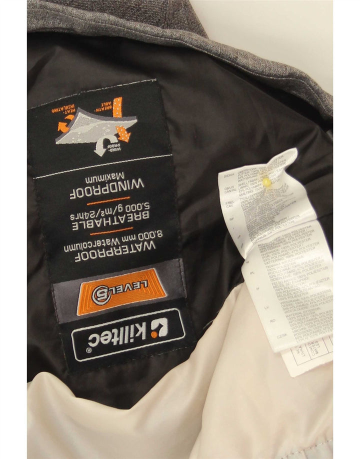 Killtec Damen-Windjacke mit Kapuze, IT 44, Mittelgrau, Farbblock
