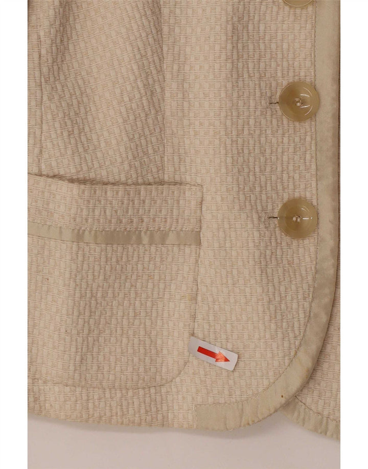 Max & Co. Damen 3-Knopf-Blazerjacke UK 6 XS Beige Baumwolle