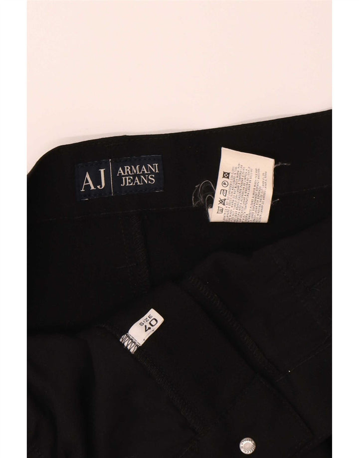 Armani Herren gerade Freizeithose W40 L29 Schwarz Polyester