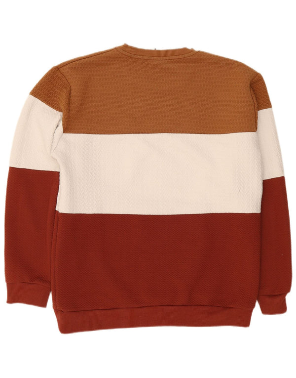 Zara Herren-Sweatshirt-Pullover XL, mehrfarbig, Colourblock-Polyester