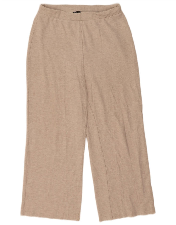Zara Damen-Trainingshose, UK-Größe 44, Größe L, Beige, Polyester