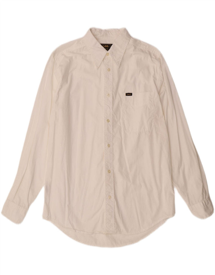 LEE Mens Shirt Medium White Cotton
