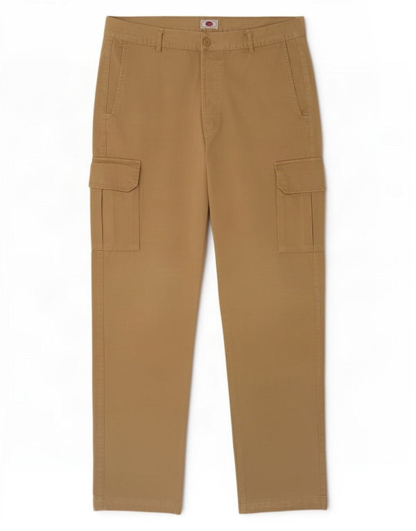 Vintage Herren Straight Cargo Hose IT 54 2XL W36 L35 Khaki Baumwolle