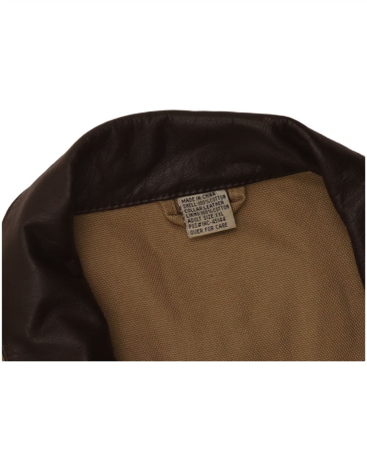 Vintage Herren Utility Jacke UK 44 2XL Beige Colourblock Baumwolle