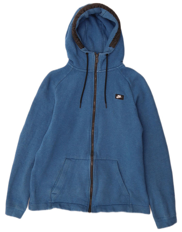 Nike Herren-Kapuzenpullover mit Reißverschluss, mittelblaue Colourblock-Baumwolle