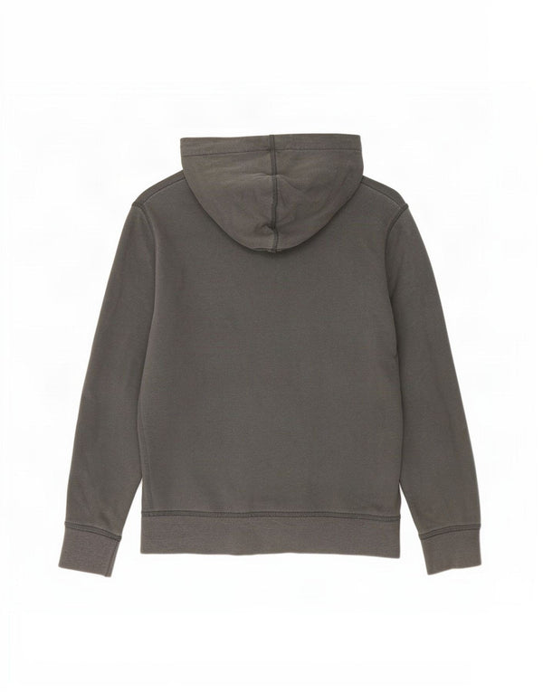 Gap Jungen-Kapuzenpullover mit grafischem Reißverschluss, 8–9 Jahre, graue Baumwolle