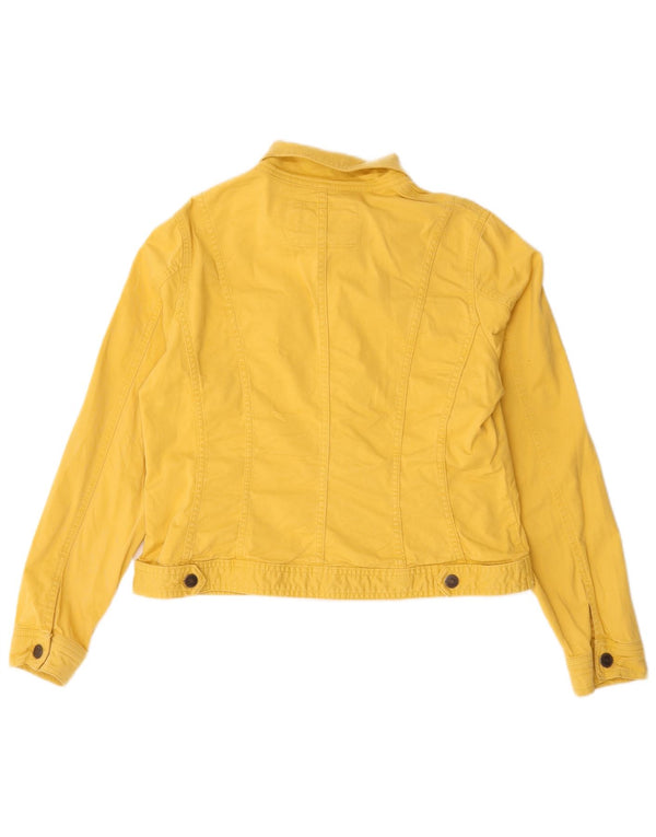 Laura Ashley Damen Crop Übergroße Jeansjacke UK 14 Große gelbe Baumwolle